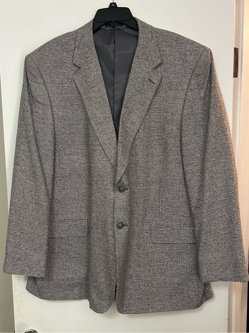 VTG Taylor & Henry 100% Silk Blazer Gray Tweed Sport Coat 46S 48S